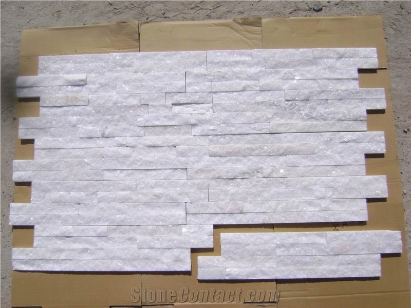 Pure White Ledge Stone, White Quartzite Cultured Stone