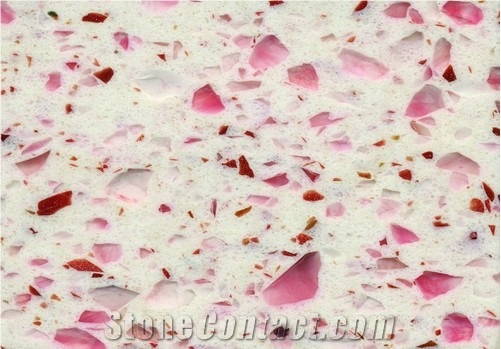 Pink Quartz Stone Tiles Slabs for Kitchen Countertop Bathroom Sinks Bath Top Worktop