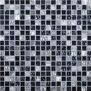 Daltile Marvel Mosaic - Glass Tile, Stone, and Metal Deco Tile Mosaic