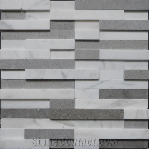 Marble Grey+White Color Stone Mosaic