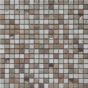 Marble Mix Glass Brick Mosaic