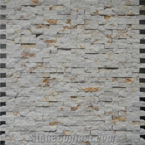 Marble Split Face Mosaic, Beige Marble Background Walling