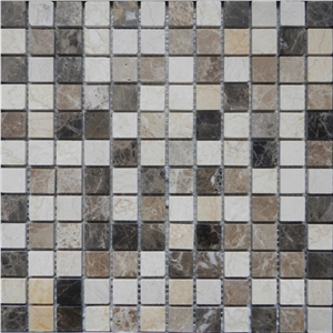 Polished Coffee Brown & Beige Marble Mosaic
