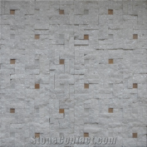 White Marble Basketweave Mosaic for Background