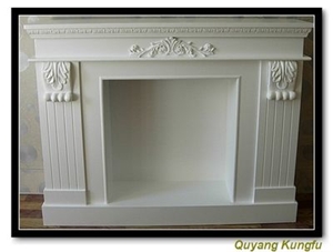 Yunnan White Marble Fireplace Mantel, Han White Marble