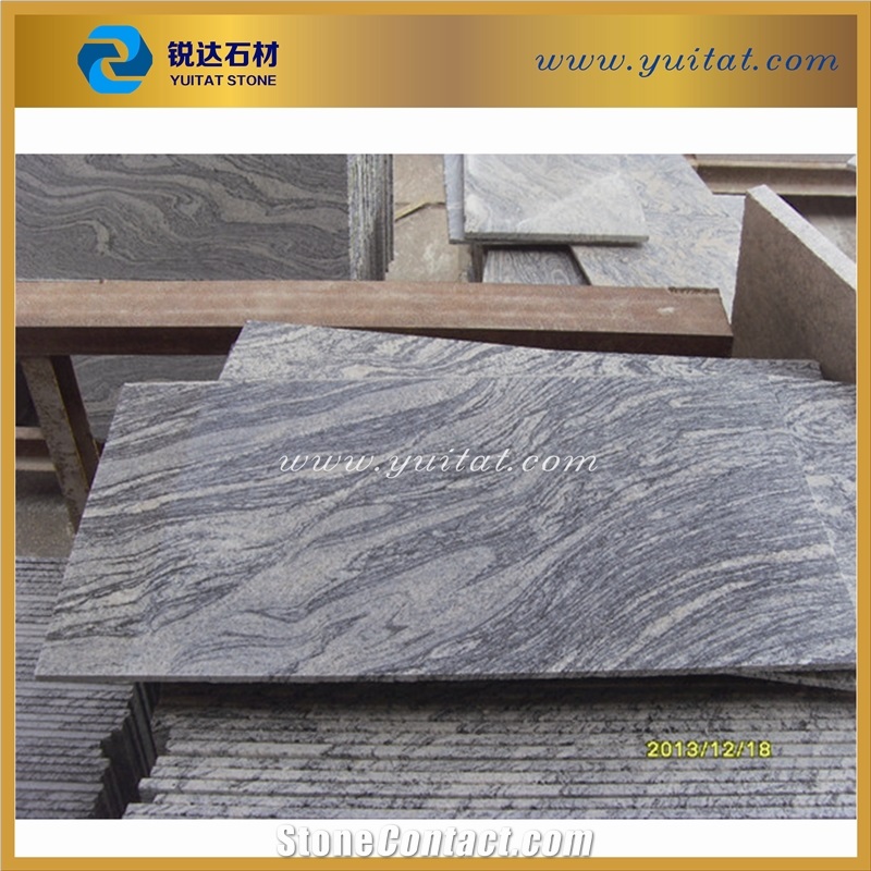 China Juparana Dark Grey Granite Thin Tile, 1cm Thickness