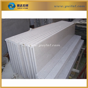 Chinese Pearl White Granite Countertop, One Edge Bullnose White Granite Countertop