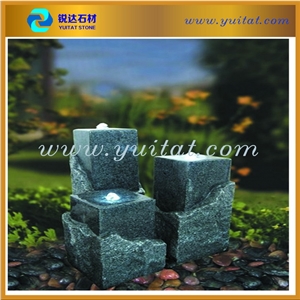 Dark Grey Granite Stone Fountain for Garden