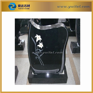 Fujian Factory Supply Lowest Price American Style Black Granite Tombstone, Tombstone Black Granite Monument & Tombstone