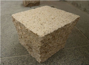 G682 Yellow Granite Tumbled Paver,Cubestone,Paving Stone