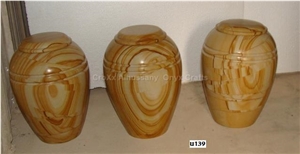 Burma Teak Brown Marble Cremation Urns
