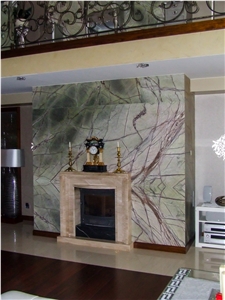 Rain Forest Green Marble Fireplace Surround