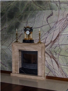 Rain Forest Green Marble Fireplace Surround