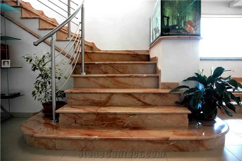 Rosso Tramonto Marble Stairs