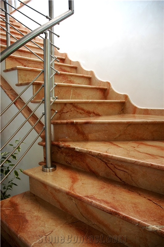 Rosso Tramonto Marble Stairs