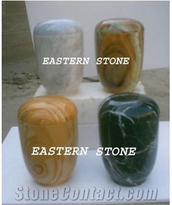 Onyx, Marble, Fossil Stone Ash Urn, Gold Marble Black Onyx Urns