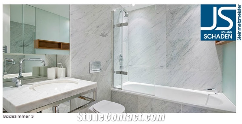 Bianco Carrara B Marble Bathroom Design