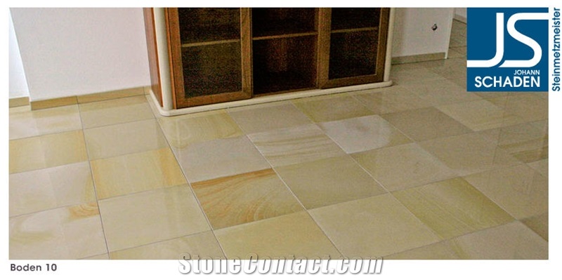 Gemuenda Sandstone Floor Tiles, Germany Yellow Sandstone