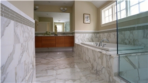 Calacatta Gold Marble Bathroom Design