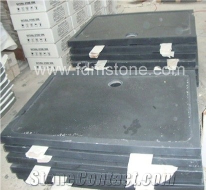 Square Black Basalt Honed Shower Tray,Stone Shower Panel for Bathroom, G684 Tub Base,Solid Surface Shower Base