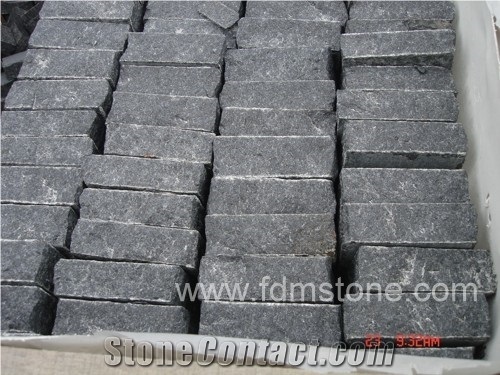 Zhangpu Black Outdoor Paving Stone,Driveway Paving Tiles,Mushroom Surface Finished Black Stone for Outdoor Paving Stairs