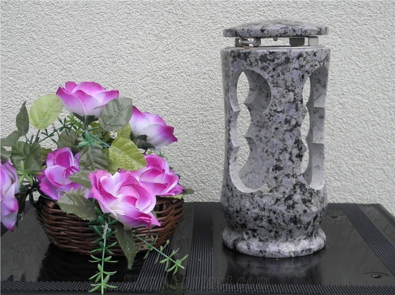 Nemecka Modra Granite Monumental Lamps, Grey Granite Urn, Vase & Bench
