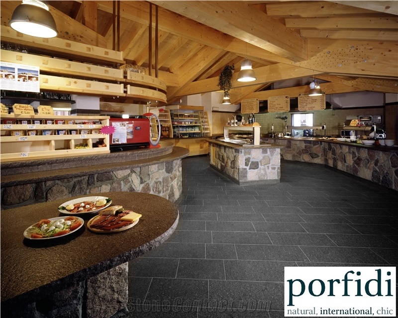 Stardust Porphyr Floor Application Slabs & Tiles, Steger Porphyr Tiles, Italy Grey