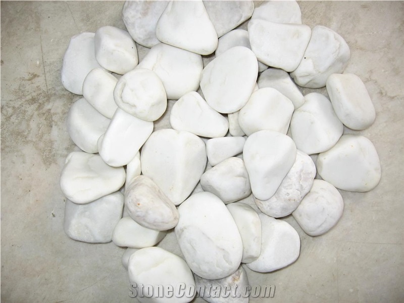 Tumbled Pure White Marble Gravel