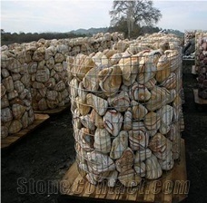 Tumbled Rainbow Red Marble Gabion,Garden Landscaping Stone