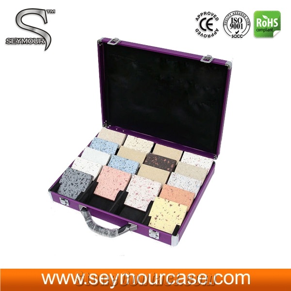 Quartz Sample Display Case Tile Aluminum Fancy Display Suitcase, Display Case