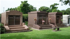 Mausoleum Design with Select Mahogany Granite Mausoleum & Columbarium