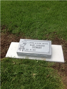 Memorial Slant Grave, Mount Airy White Granite Slant Grave