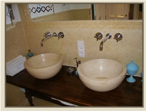 Alexandria Gold Beige Marble Vessel Sink,Wash Basins