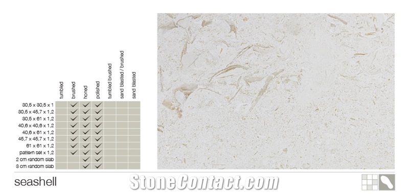 Seashell Limestone Slabs & Tiles, Turkey Beige Limestone