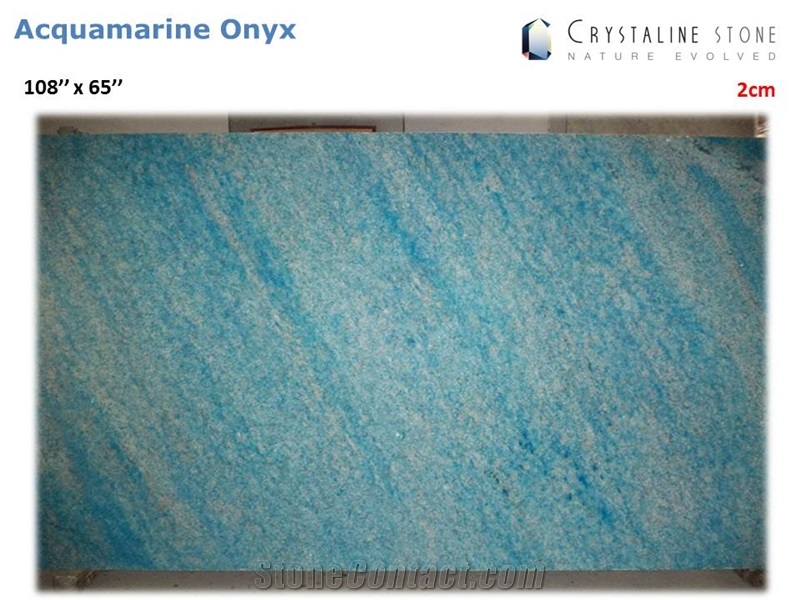 Acquamarine Onyx Slab 100 Natural Translucent Crystaline Stone