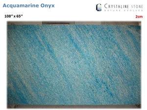 Acquamarine Onyx Slab 100 Natural Translucent Crystaline Stone