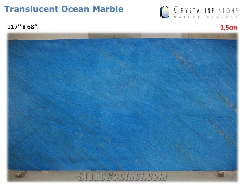 Ocean Blue Crystaline Marble Slab 100 Natural Translucent Crystaline Stone Free Shipping