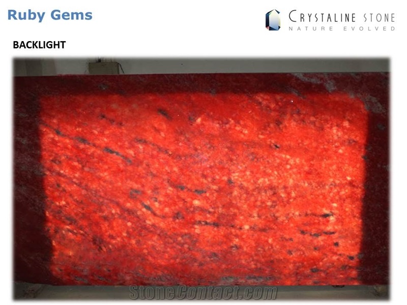 Ruby Red Onyx Gem Slab for Kitchen - Bath 100 Natural Translucent Crystaline Stone, Ruby Gems Red Onyx