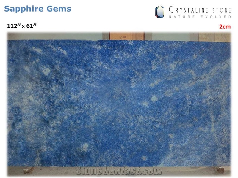 Sapphire Blue Onyx Gem Slab 100 Natural Translucent Crystaline Stone