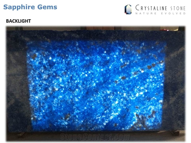Sapphire Blue Onyx Gem Slab 100 Natural Translucent Crystaline Stone
