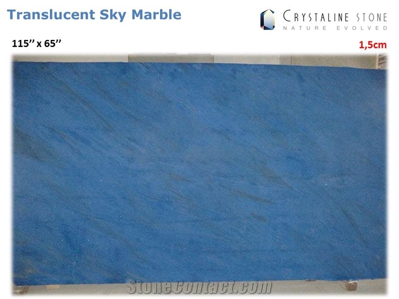 Sky Blue Marble Slab 100 Natural Translucent Crystaline Stone, Sky Blue Marble