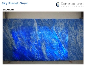 Sky Planet Onyx Slab 100 Natural Translucent Stone, United States Blue Onyx