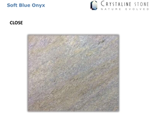 Soft Blue Onyx Translucent Slab 100 Natural Crystaline Stone, Brazil Blue Onyx