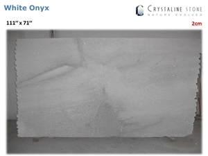 White Onyx Slab 100 Natural Translucent Stone, Crystallized Stone