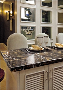 Nero Portoro Marble Kitchen Countertop