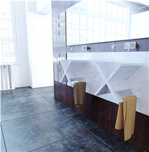 Prinos Commercial White Marble Bath Top Design