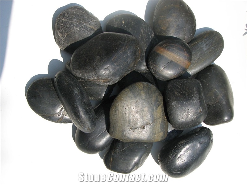 Black Marble Polished Peble Stone