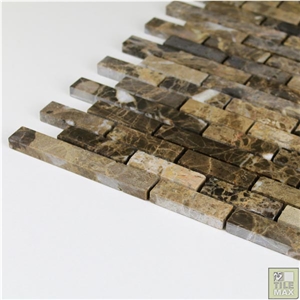 Fx Dark Emperador Marble Honed Linear Mosaic