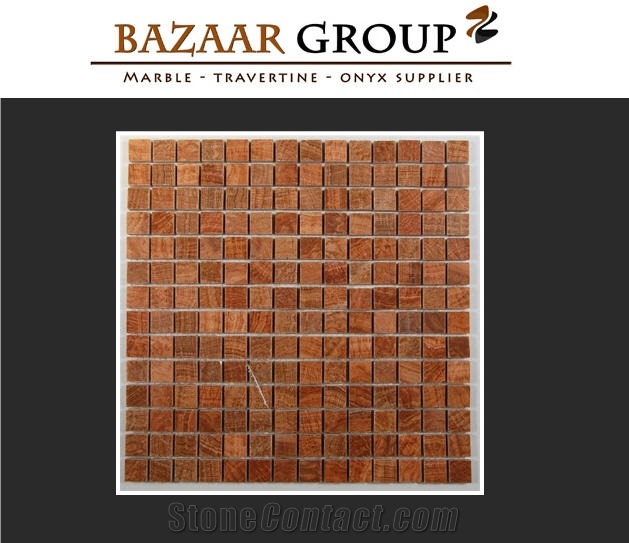 Aizona Red Travertine Tumbled Mosaic