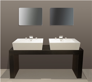 Sanitary Ware Acrylic Solid Surfae Bathroom Cabinet/Top Br8004